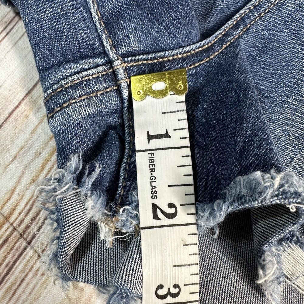 American Eagle CURVY HI RISE SHORTIE Size 4 Denim Cut Off Jean Micro Shorts 26x2 - Picture 5 of 10